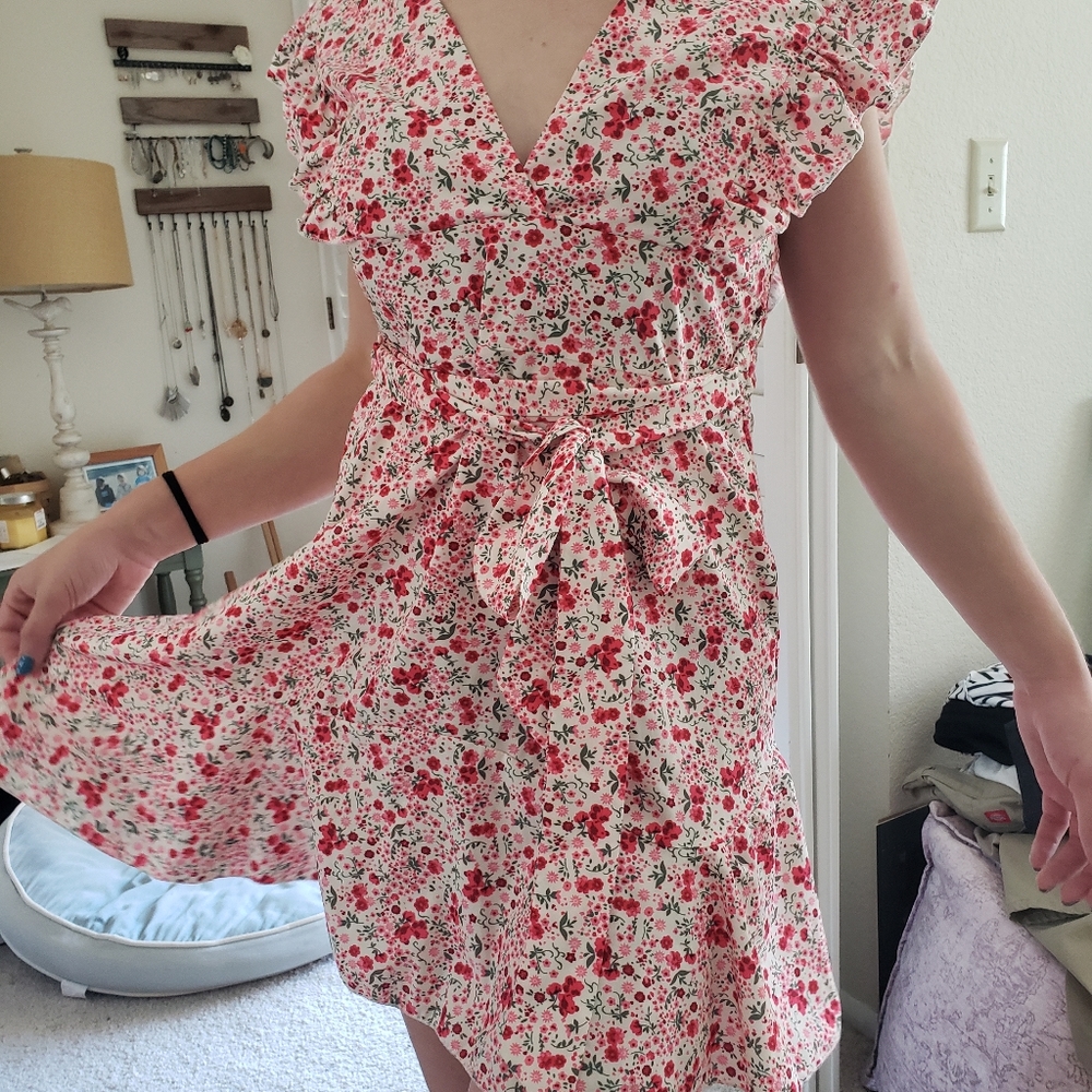 Floral smock apron dress